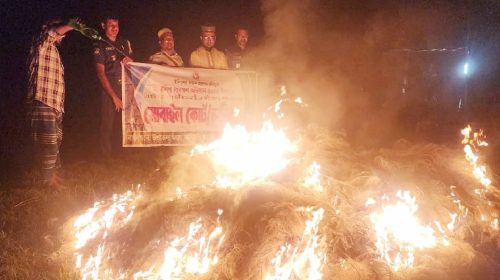লালমোহনে ইলিশ সংরক্ষণ অভিযানে বিপুল পরিমাণ জাল-মাছ জব্দ