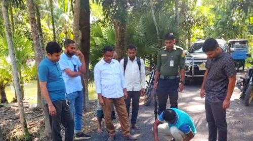 লালমোহনে তিনটি সড়কের উন্নয়ন কাজের মান তদারকিতে অভিযান